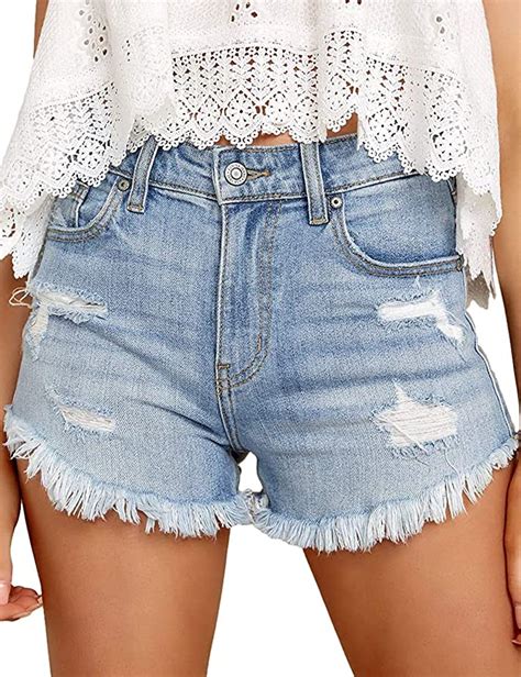 denim shorts sexy|Soojun Women's Sexy Cut Off Booty Denim Jeans Shorts 9 1/2 .